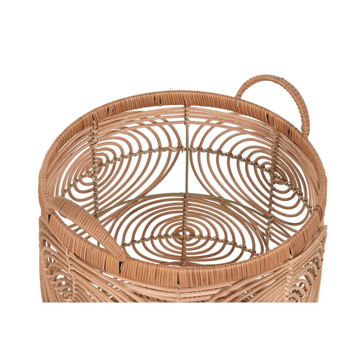 Juego de Cestas DKD Home Decor Natural Marrón claro Tropical 40 x 40 x 47 cm