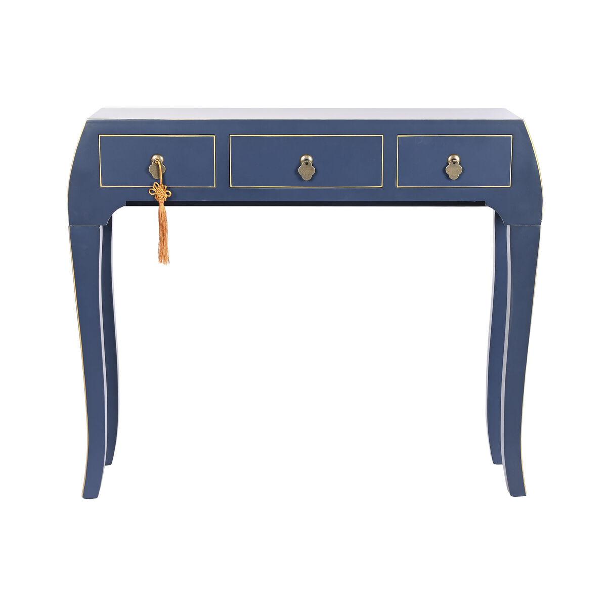 Consola DKD Home Decor Azul Dorado Abeto Madera MDF 96 x 26 x 80 cm