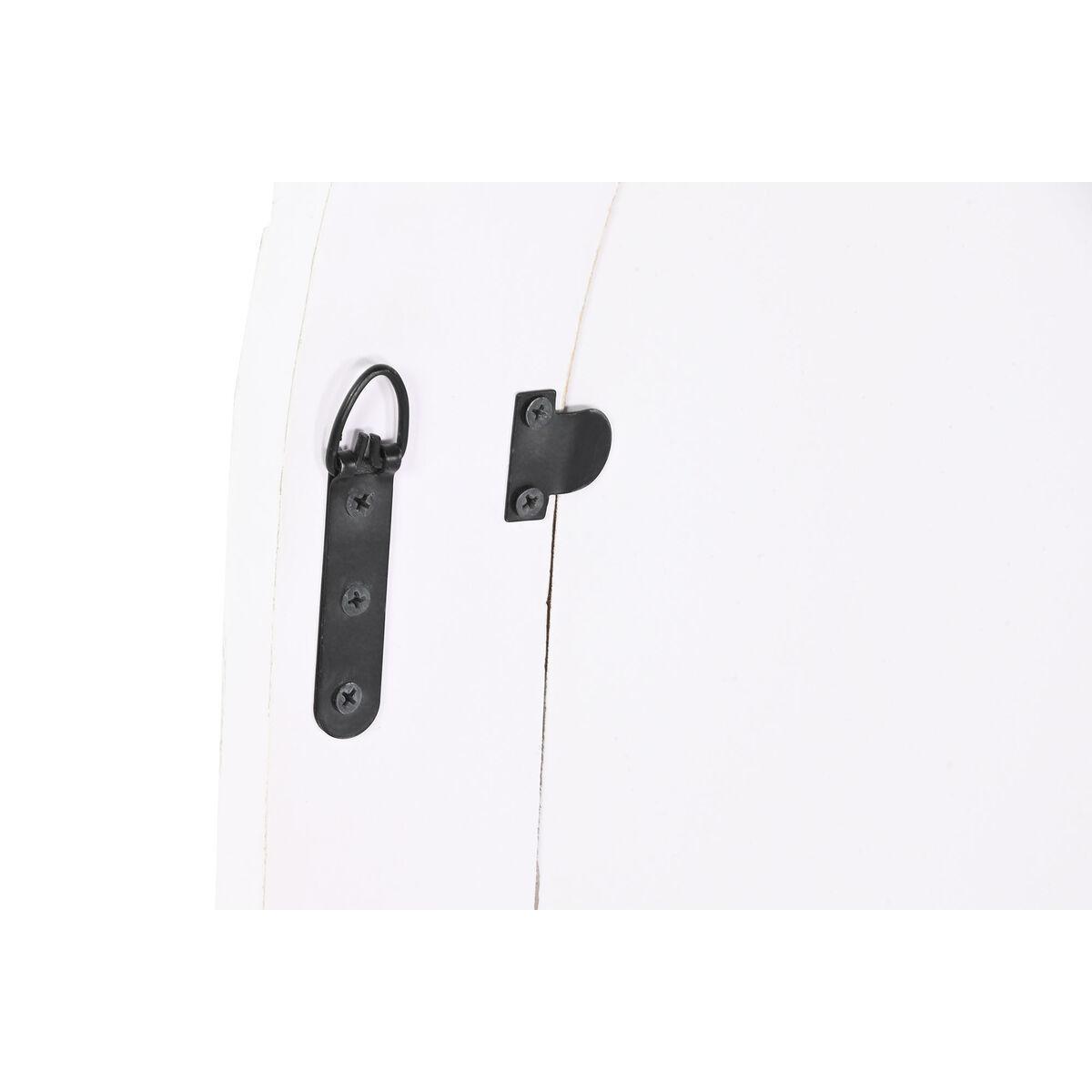 Espejo de pared Home ESPRIT Blanco Marrón Decapé Tallado 75 x 4 x 90 cm