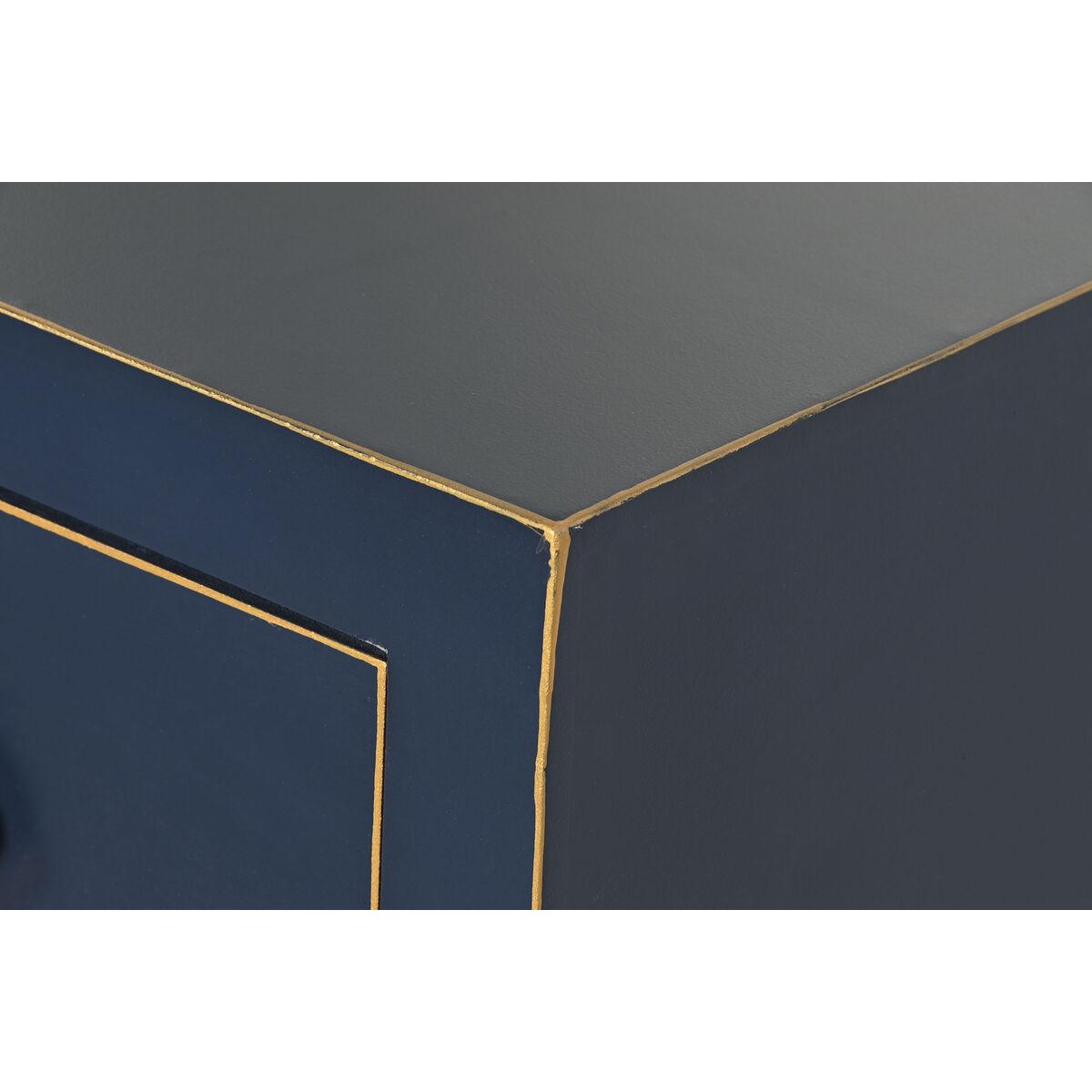 Escritorio DKD Home Decor Azul Dorado Metal Pino Madera MDF 110 x 35 x 78 cm