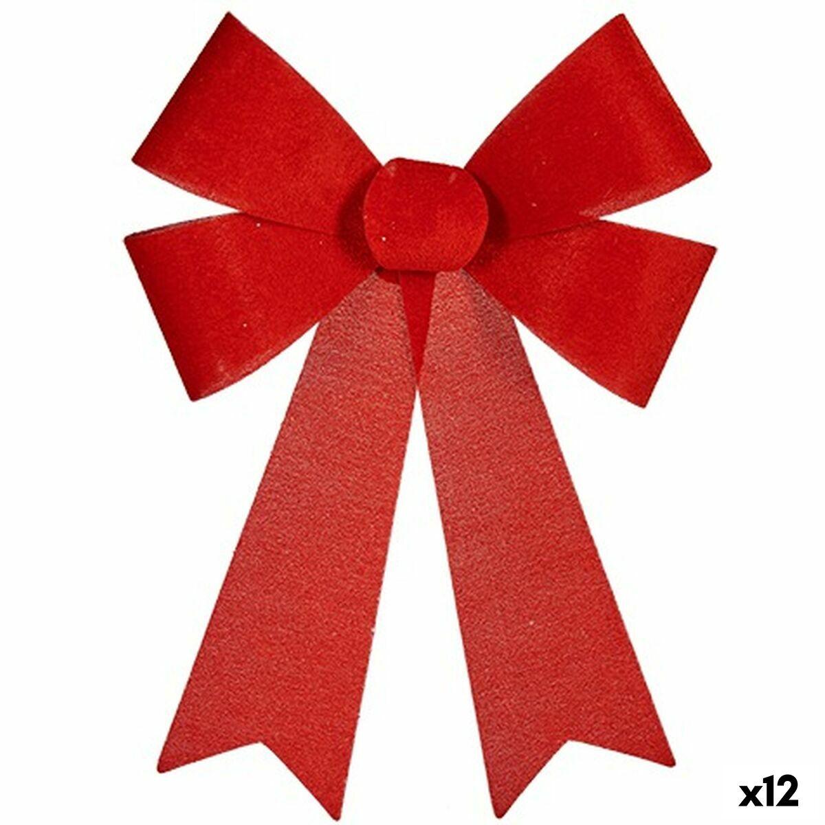 Lazo Adorno Navideño Rojo PVC 32 x 41 x 6 cm (12 Unidades)