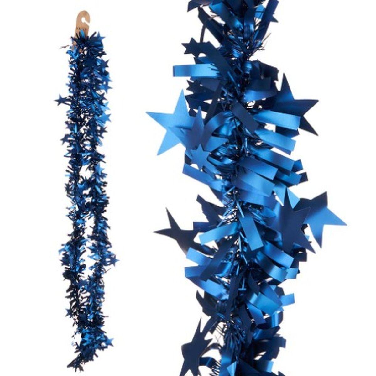 Guirnalda de Navidad Espumillón Estrellas Azul 9 x 9 x 200 cm (36 Unidades)