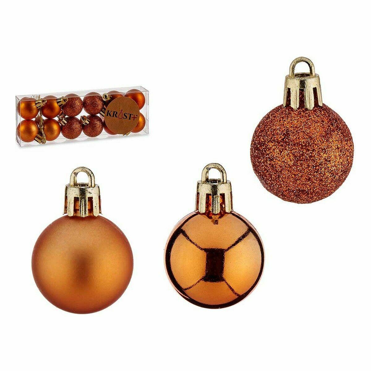 Set de Bolas de Navidad Naranja Plástico 6 x 7 x 6 cm (12 Unidades)