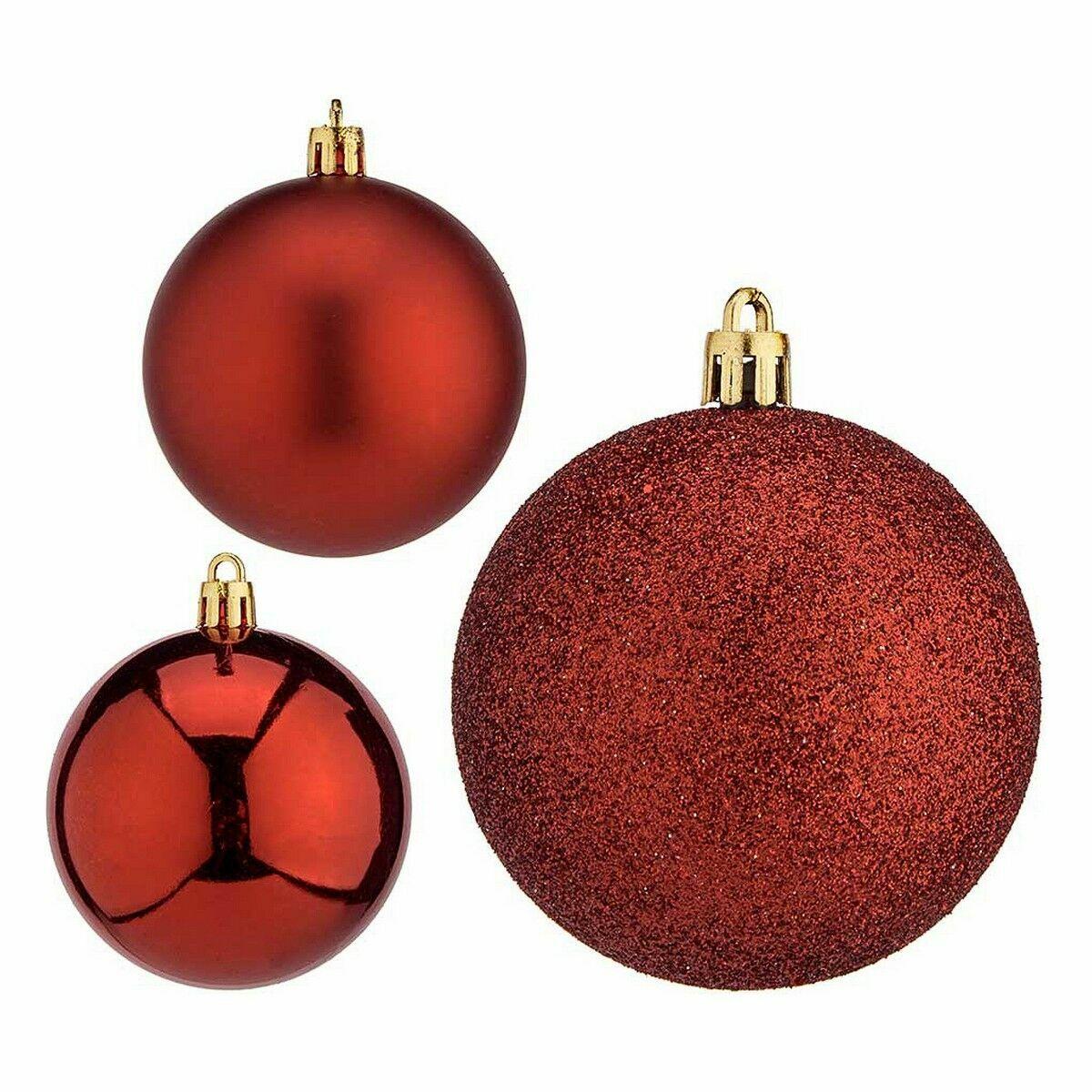 Set de Bolas de Navidad Rojo Plástico 7 x 8 x 7 cm (12 Unidades)