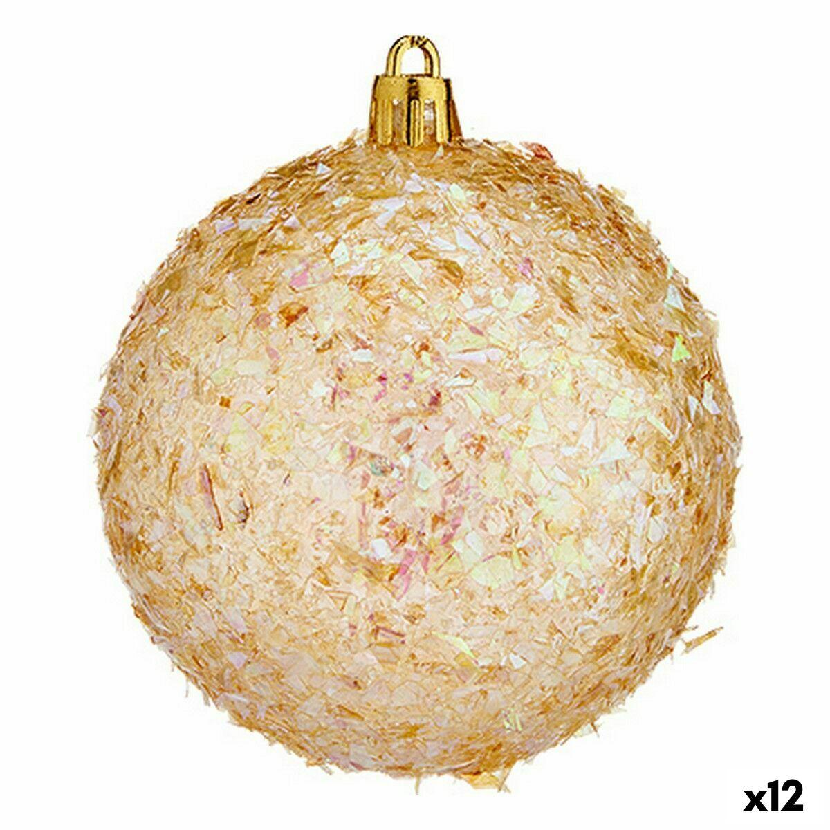 Set de Bolas de Navidad Dorado Plástico 8 x 9 x 8 cm (12 Unidades)