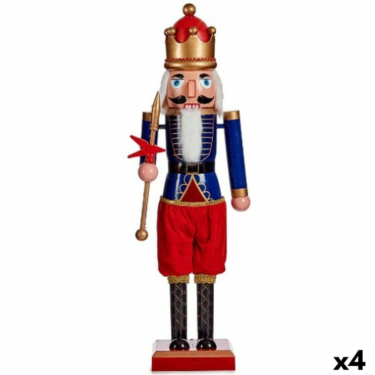 Figura Decorativa Cascanueces Azul Rojo Plástico 16,5 x 60 x 13,5 cm (4 Unidades)