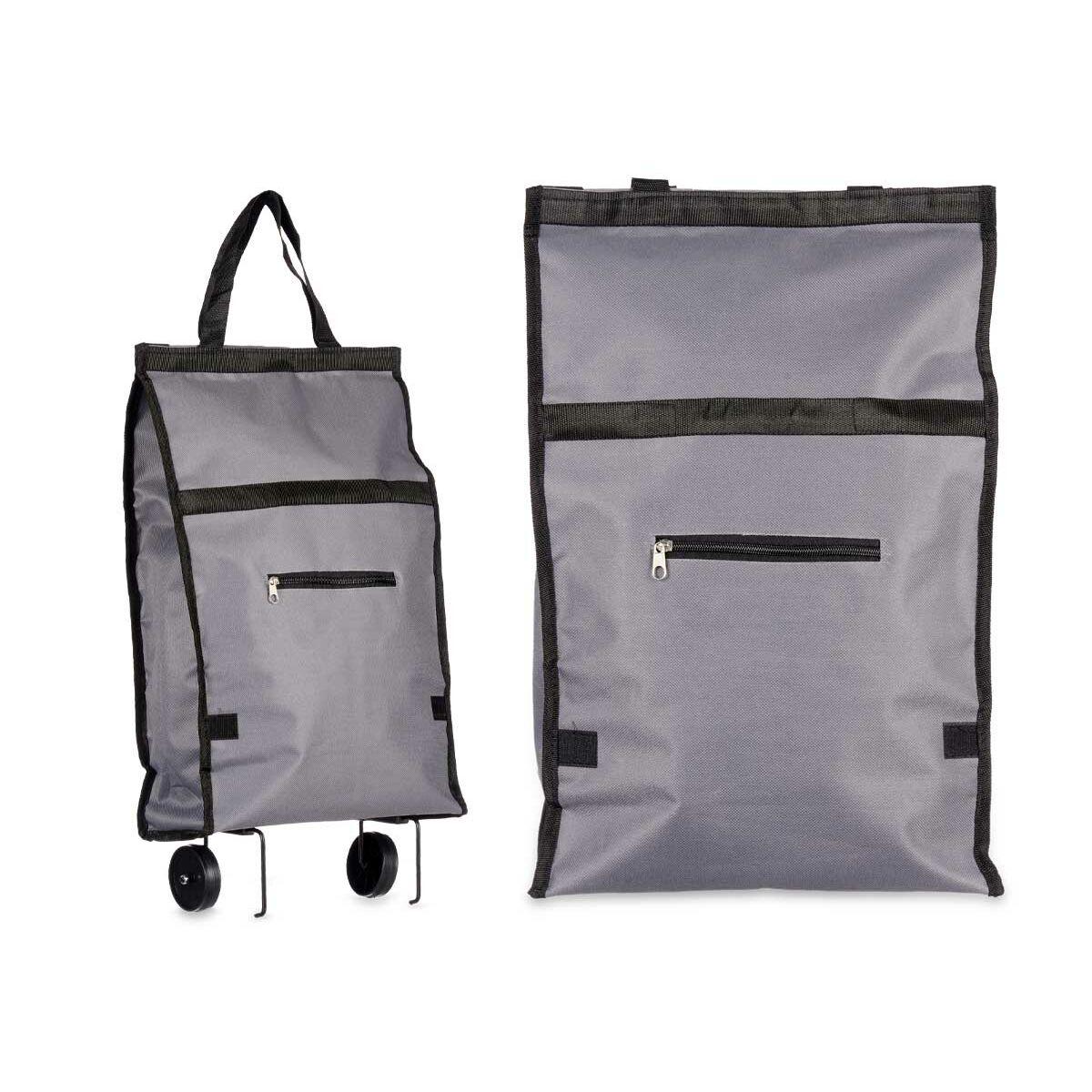 Carro de Compra Plegable Con ruedas 32 x 15 x 63 cm Gris (6 Unidades)