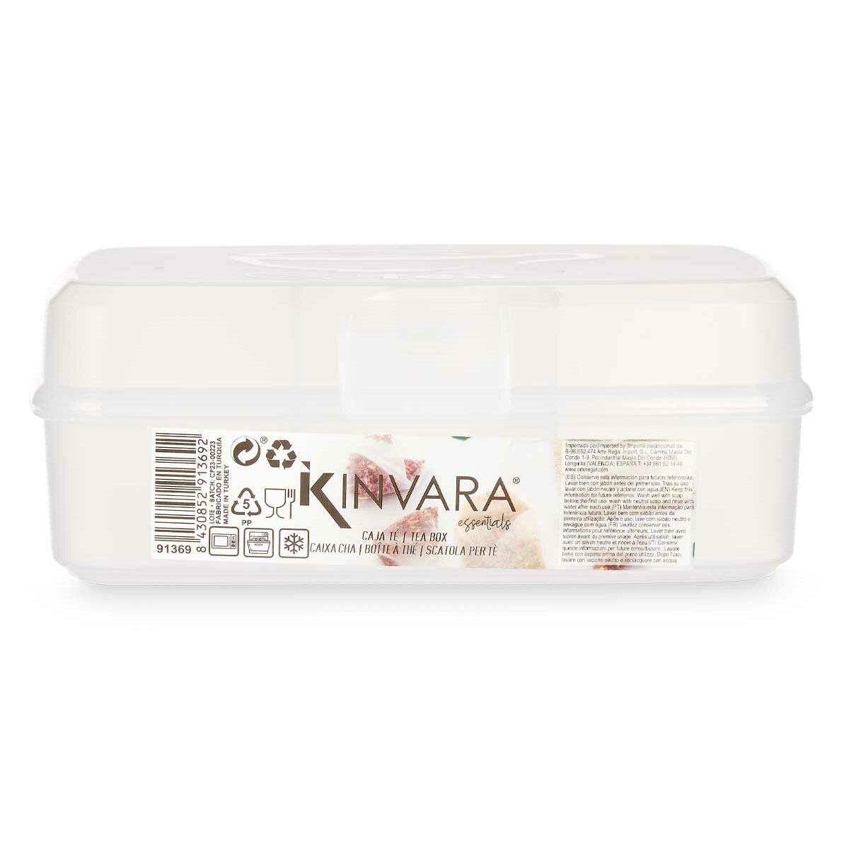 Caja con compartimentos Kinvara 02 1178 Transparente Plástico 21,5 x 8 x 14,6 cm (12 Unidades)