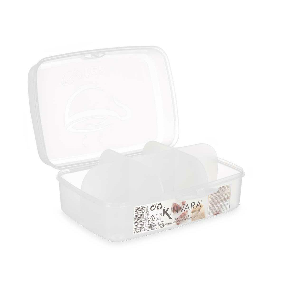 Caja con compartimentos Kinvara 02 1178 Transparente Plástico 21,5 x 8 x 14,6 cm (12 Unidades)