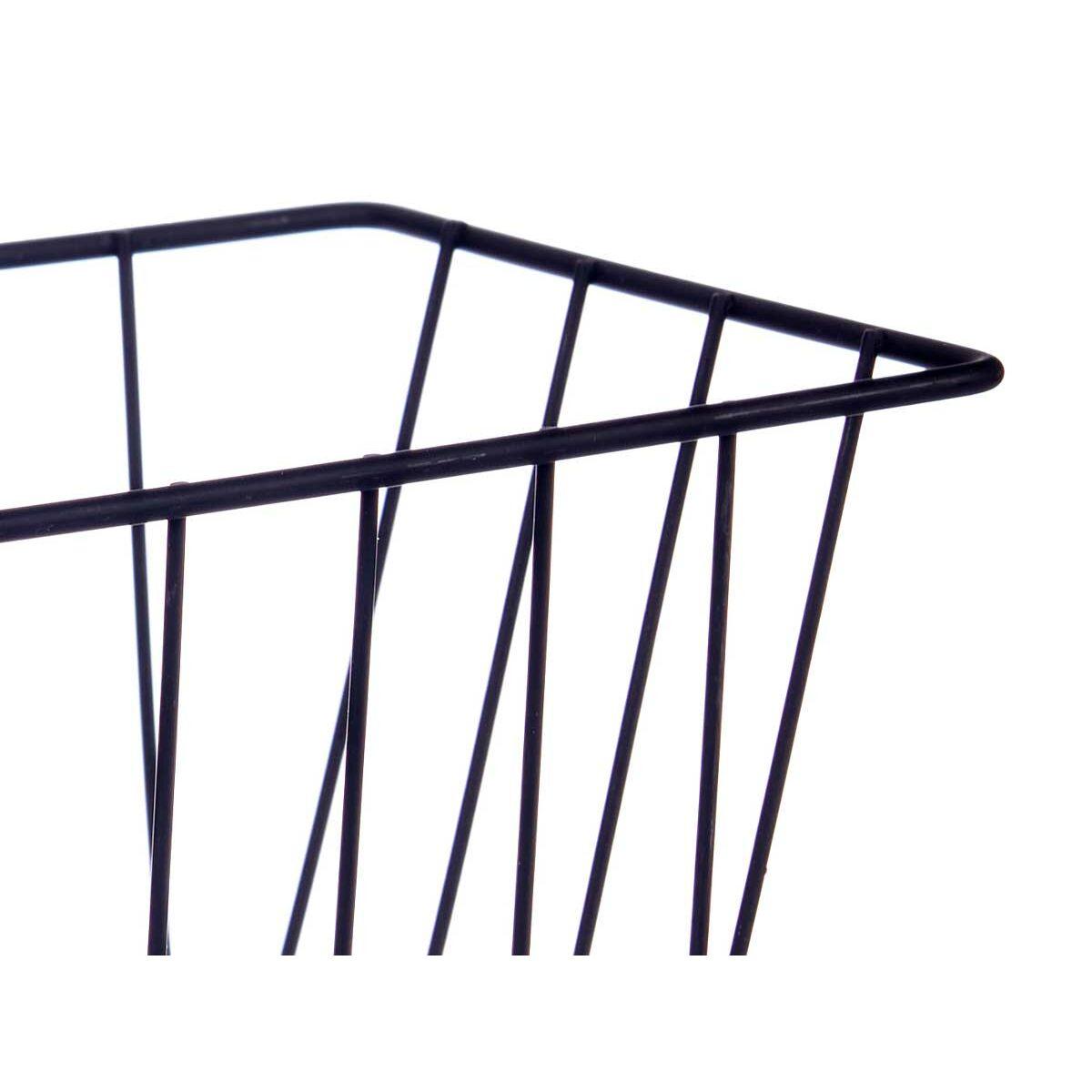Cesta para Estante de Cocina Kinvara W6692P PDQ Negro Hierro 28 x 12 x 9 cm (8 Unidades)