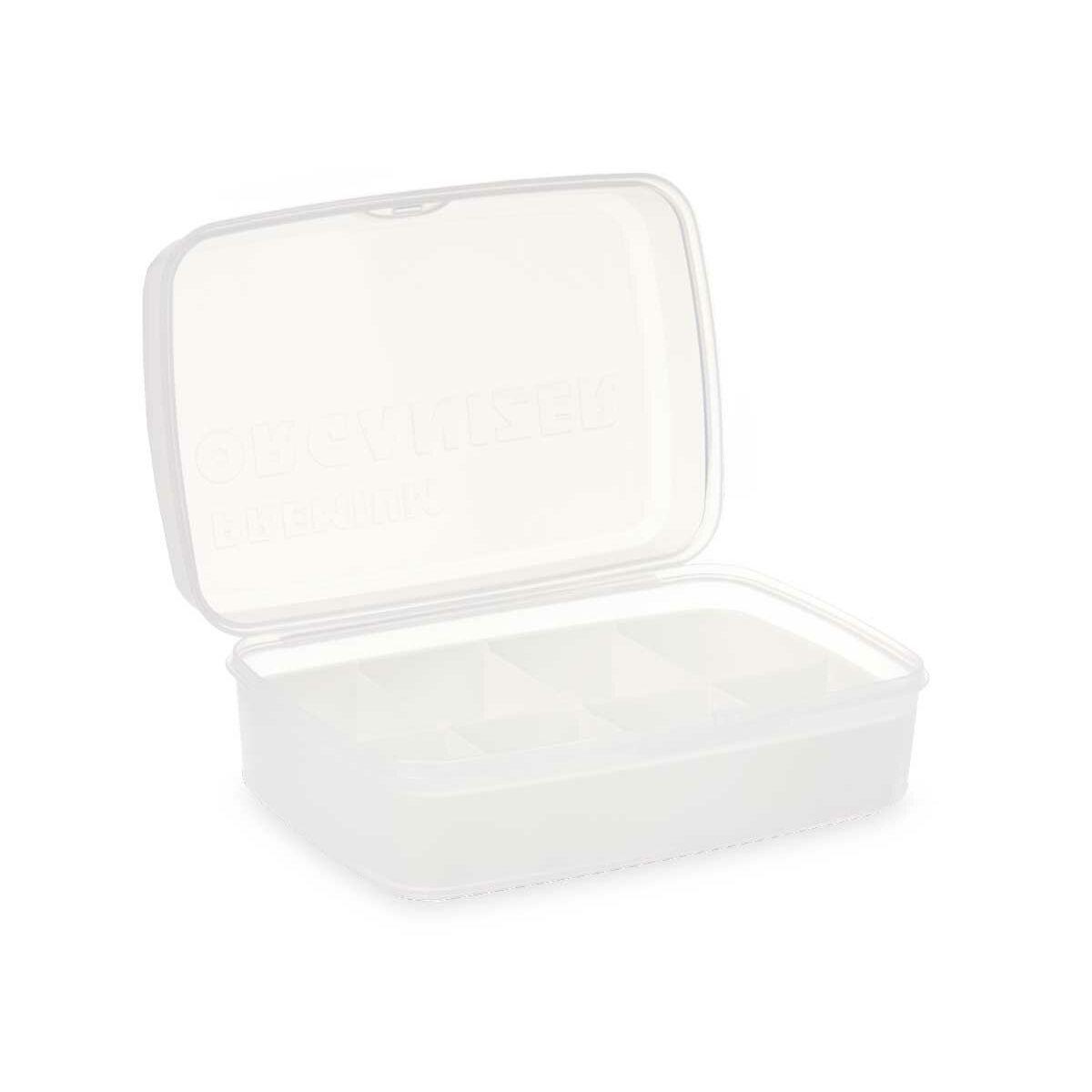 Caja con compartimentos Kinvara 02 1192 Blanco Transparente Plástico 21,5 x 8,5 x 15 cm (12 Unidades)