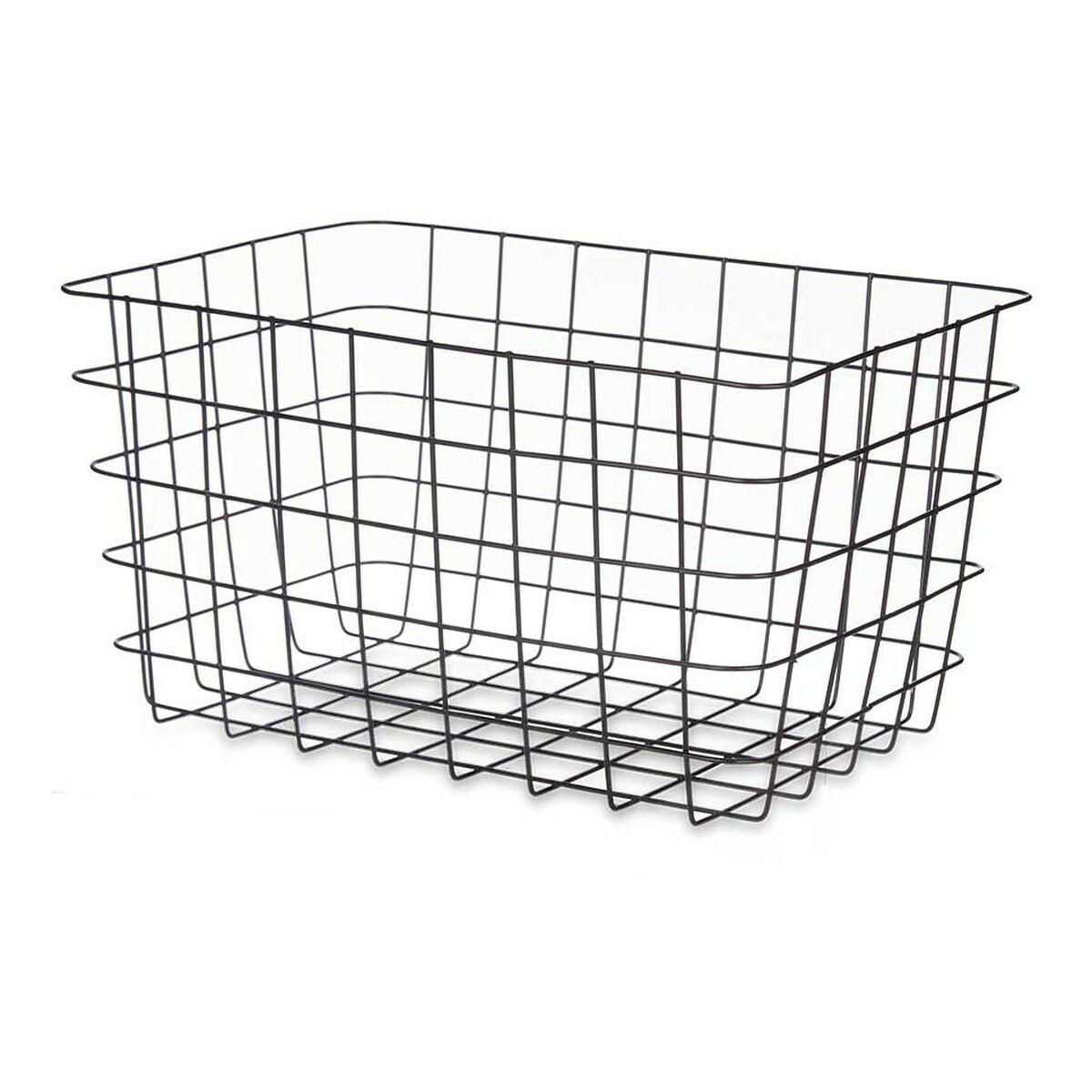 Cesta Multiusos Kinvara W5759K-L BLACK Negro Metal 38,5 x 20,5 x 28 cm Rectangular (6 Unidades)