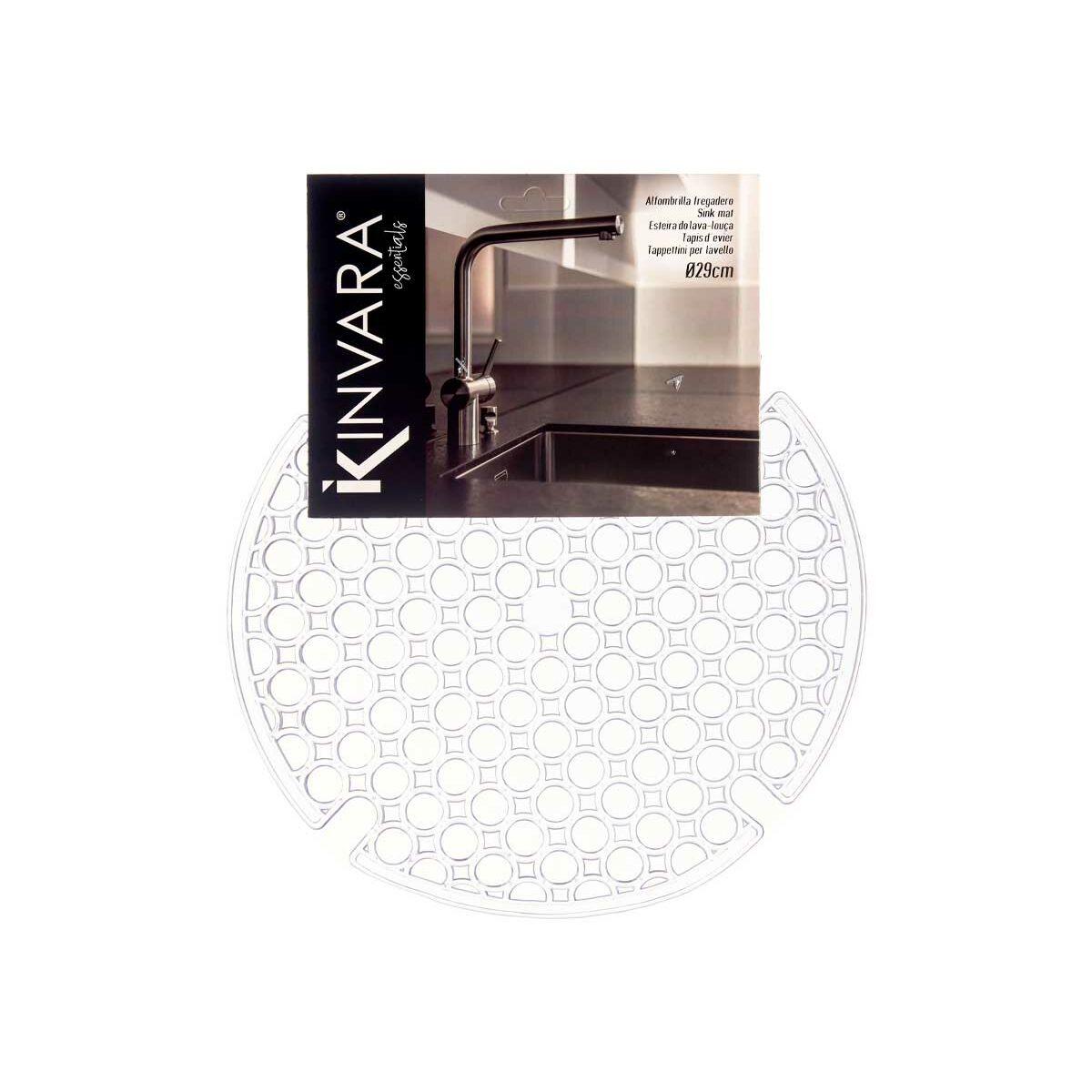 Alfombrilla Antideslizante Kinvara 29100272 Transparente Plástico 29 x 0,1 x 29 cm Fregadero (12 Unidades)