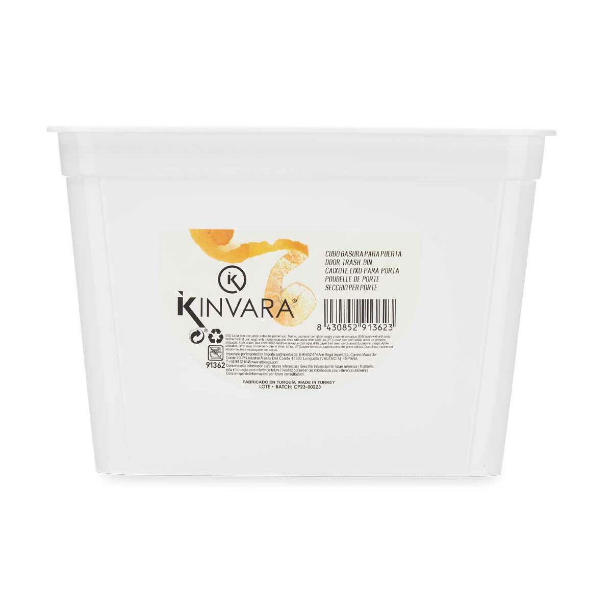 Soporte para Bolsas de Basura Kinvara 02 001 Blanco Plástico 4 L (12 Unidades)