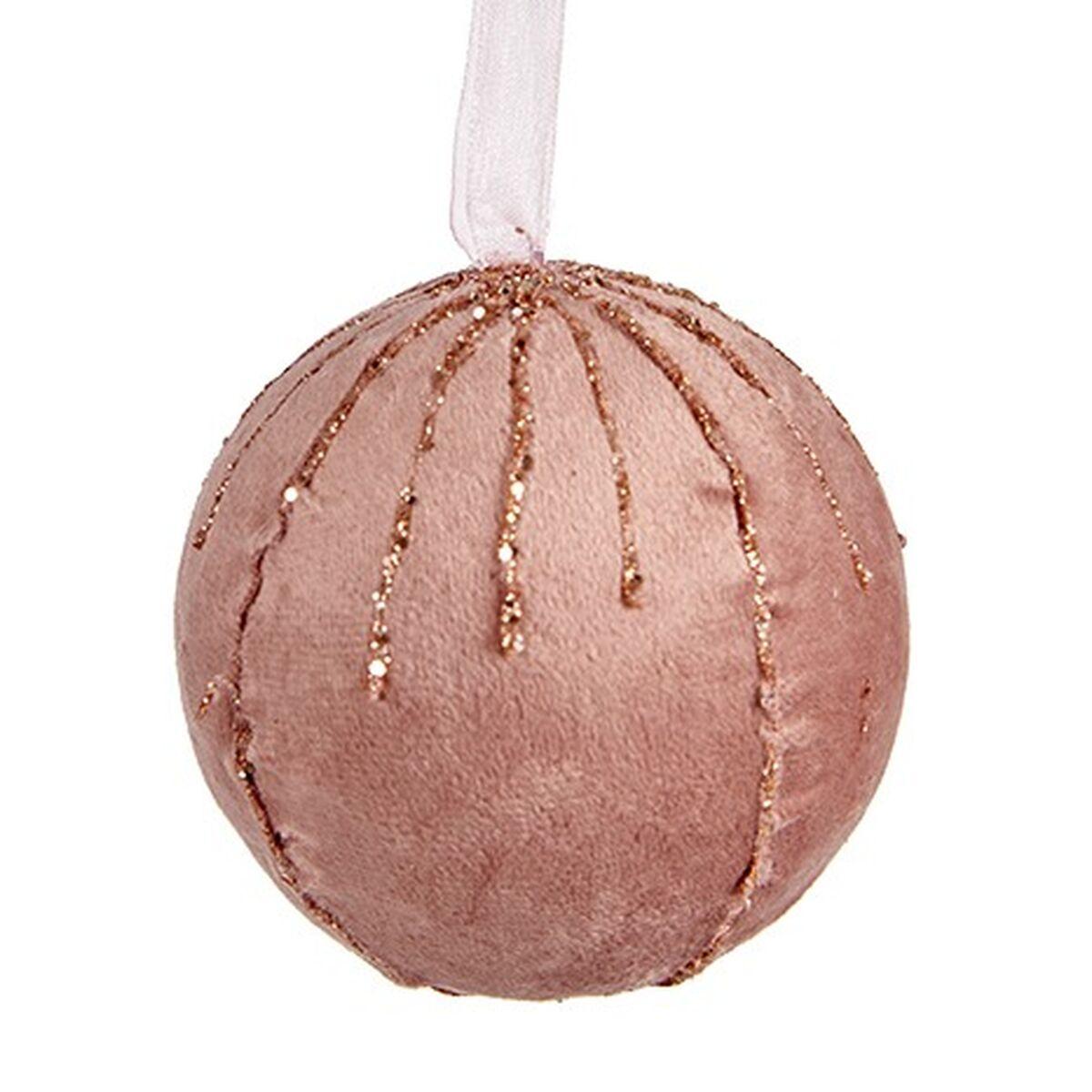 Set de Bolas de Navidad Poliéster Rosa 8 x 8 x 8 cm (6 Unidades)