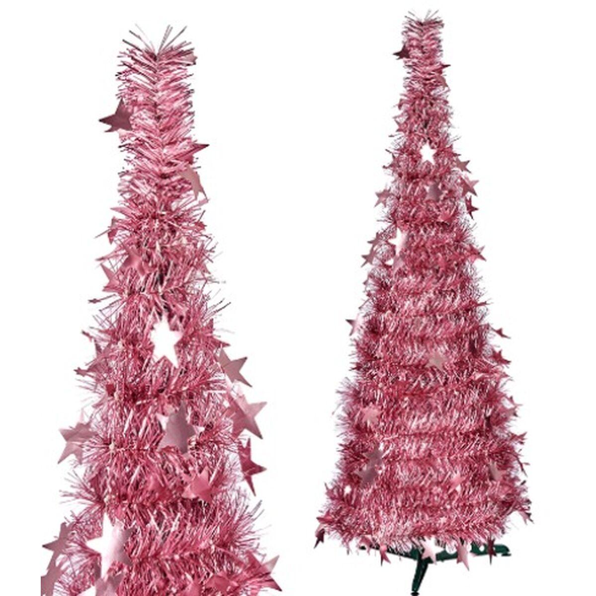 Árbol de Navidad Rosa Espumillón 38 x 38 x 150 cm (6 Unidades)