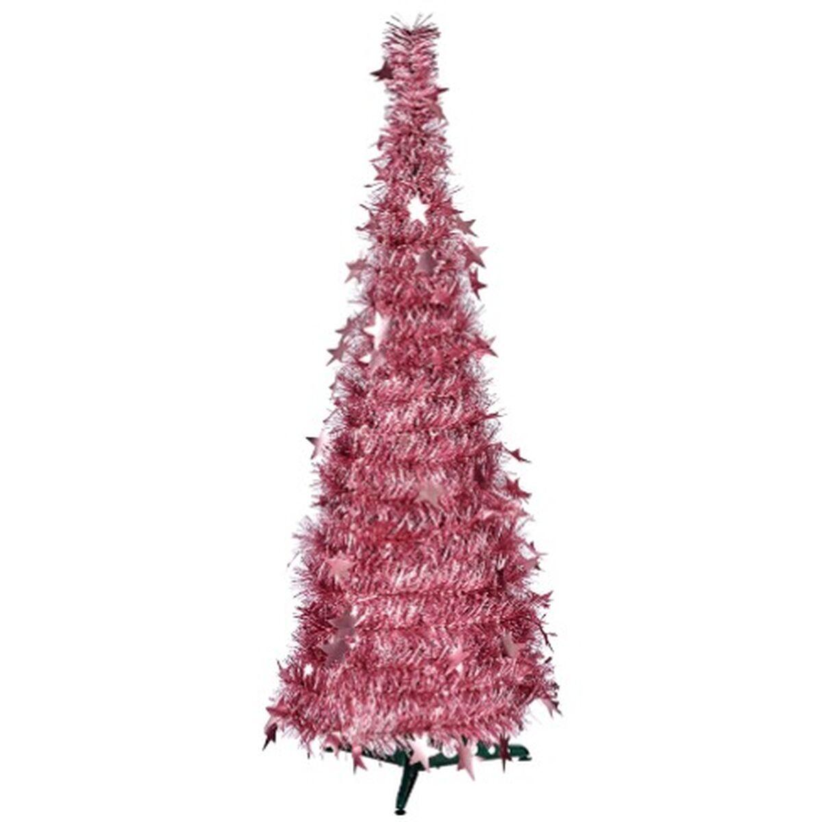 Árbol de Navidad Rosa Espumillón 38 x 38 x 150 cm (6 Unidades)