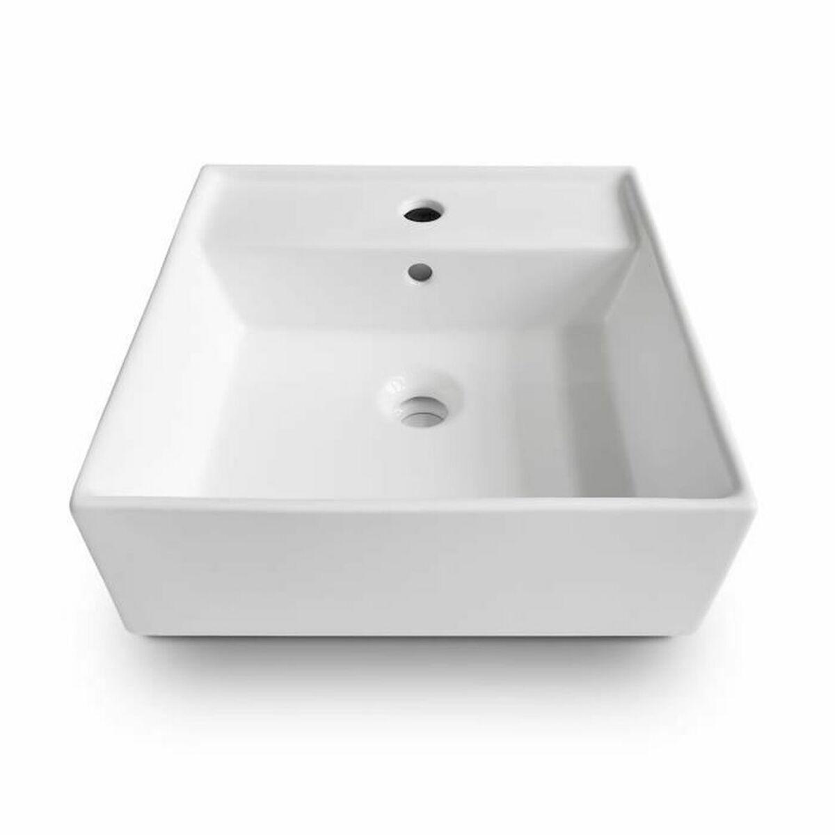 Lavabo Oceanic Lenã Cerámica Cuadrado 41,5 x 41,5 x 15 cm