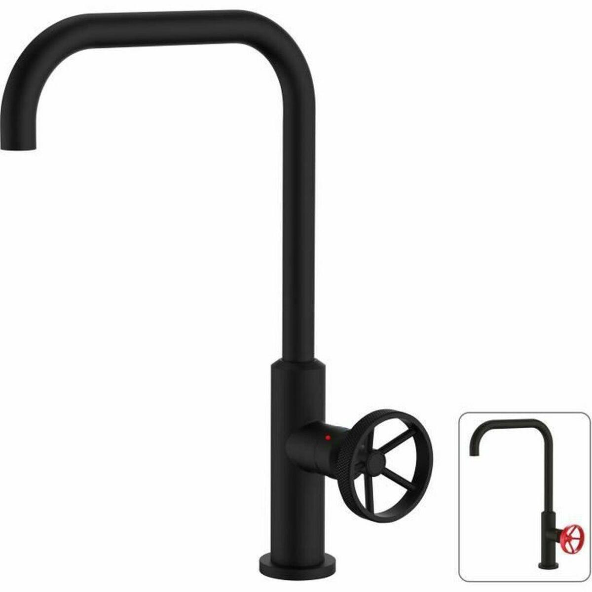 Grifo Monomando Rousseau Negro Negro mate industrial