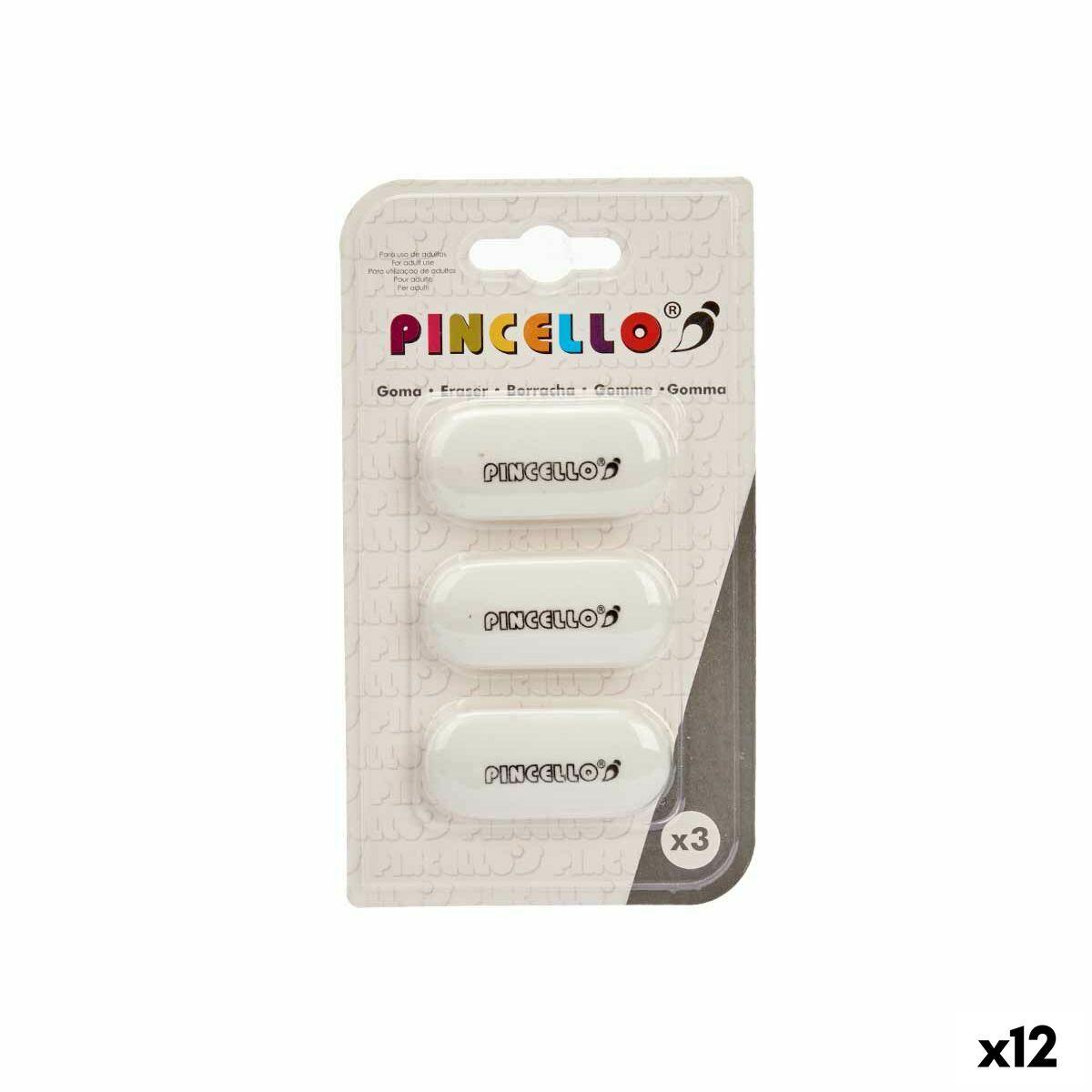 Set de Gomas de Borrar Pincello 484 Blanco (12 Unidades)