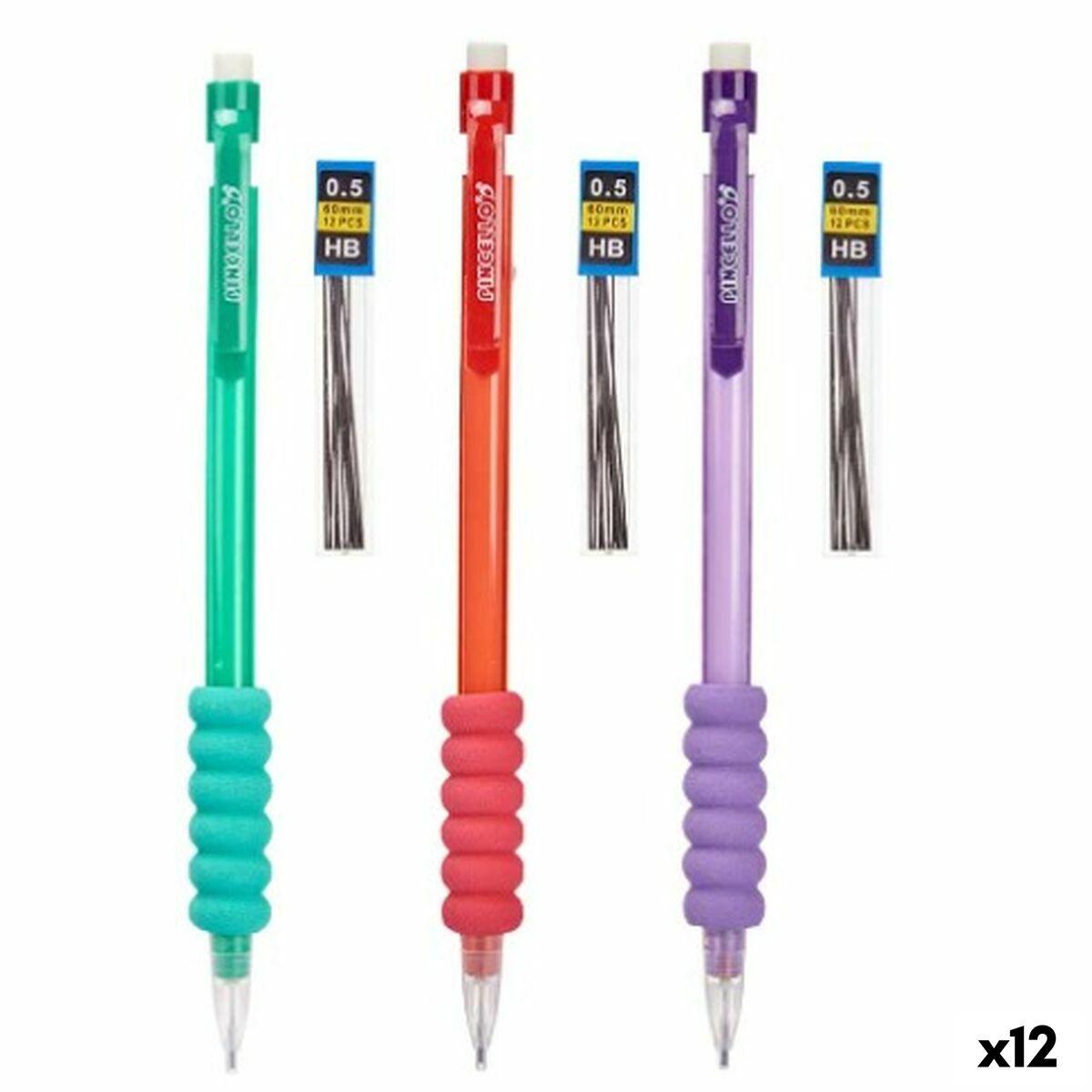 Portaminas Pincello 475 Azul Rojo Verde Minas 0,5 mm (12 Unidades)