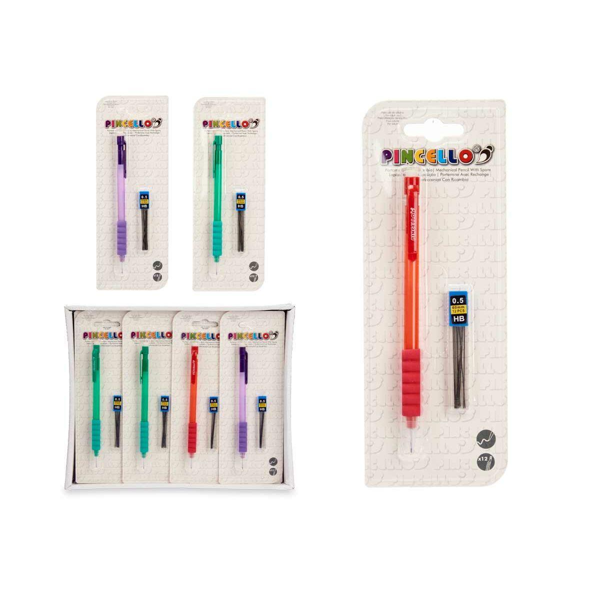Portaminas Pincello 475 Azul Rojo Verde Minas 0,5 mm (12 Unidades)