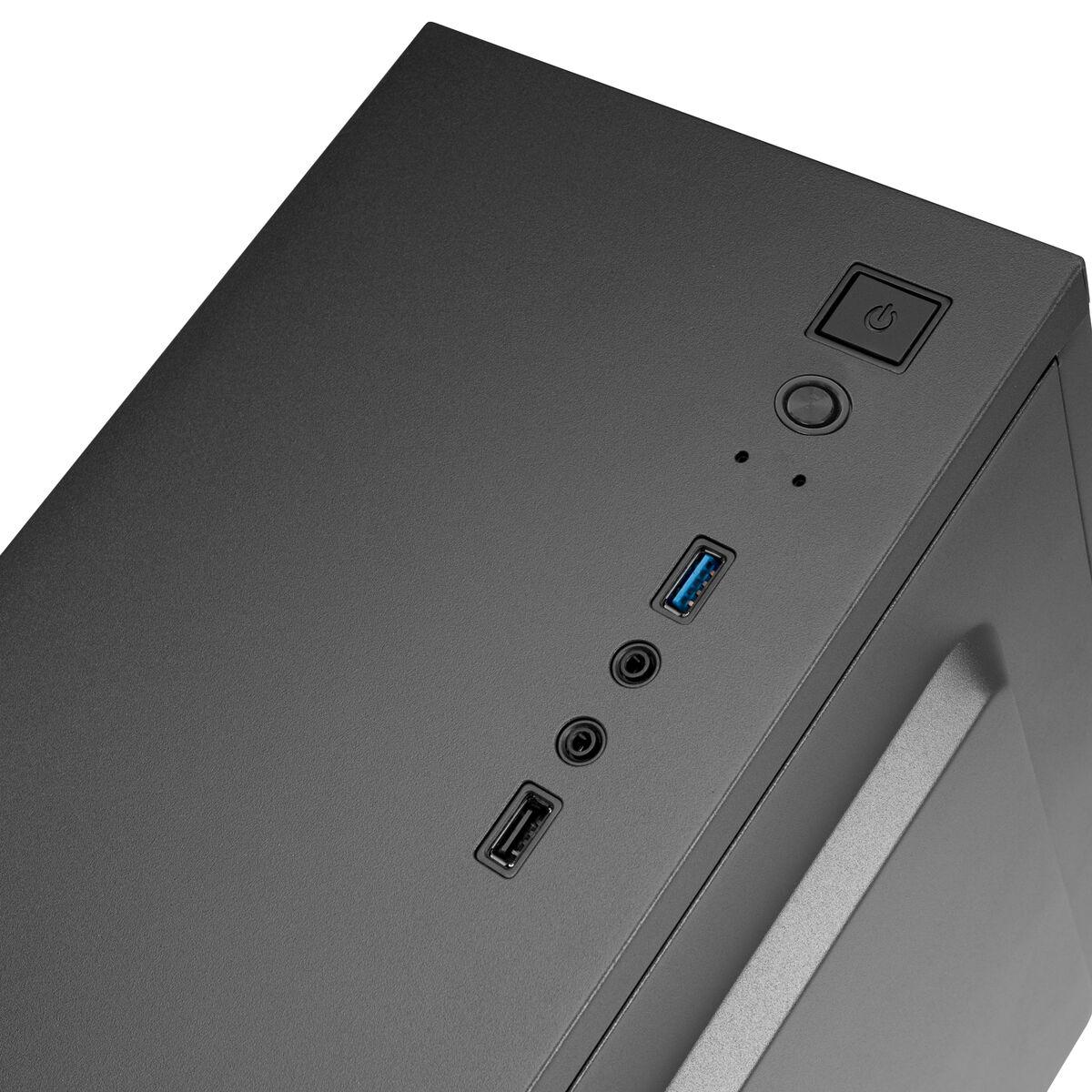 Caja ATX Tacens 2ALUXM Caja PC Minitorre Micro-ATX Ventilador 12cm Acero Ultraligero Negro Negro