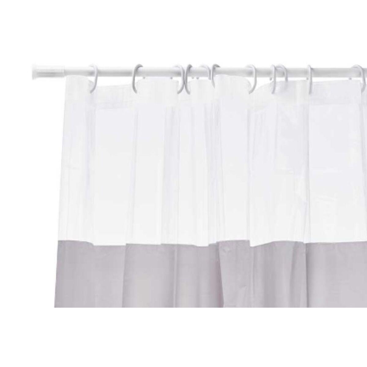 Cortina de Ducha Berilo 214 Gris Transparente Plástico PEVA 180 x 180 cm (12 Unidades)
