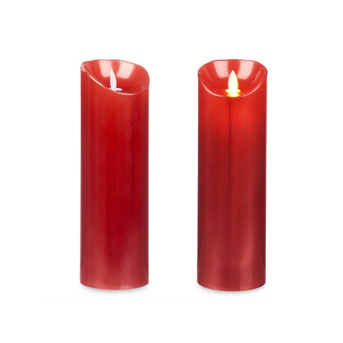Vela LED Acorde L-Y8025-YBH-R Rojo 8 x 8 x 25 cm (12 Unidades)
