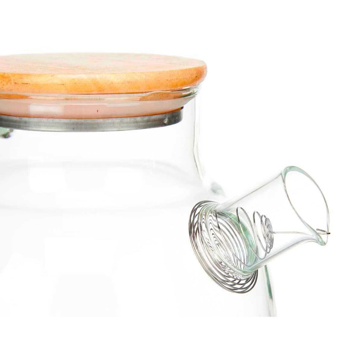 Jarra con Filtro para Infusiones Transparente Bambú Vidrio de Borosilicato 1,2 L (6 Unidades)