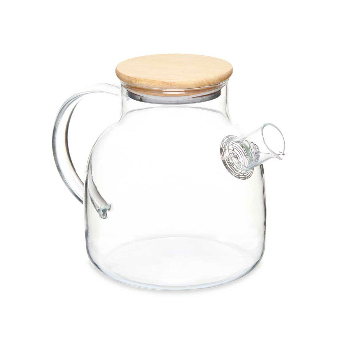 Jarra con Filtro para Infusiones Transparente Bambú Vidrio de Borosilicato 1,2 L (6 Unidades)