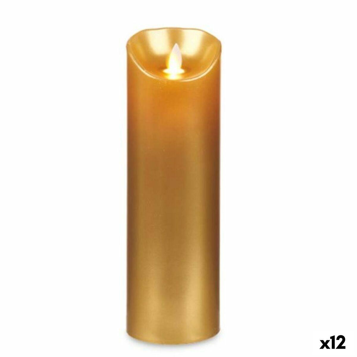 Vela LED Acorde L-Y8025-YBH-O Dorado 8 x 8 x 25 cm (12 Unidades)