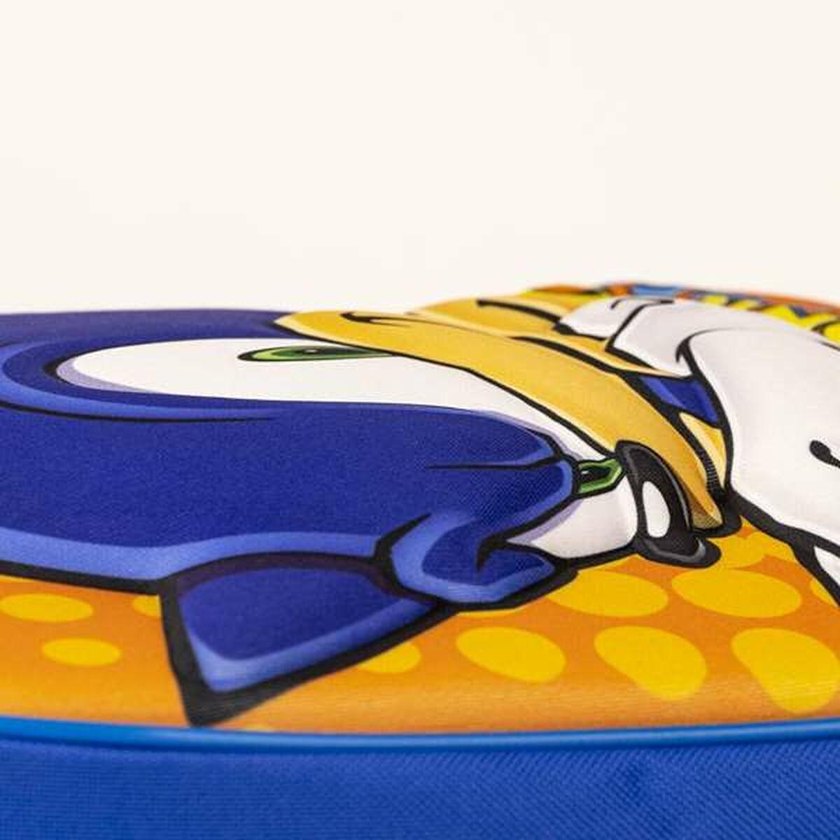 Mochila Escolar 3D Sonic Azul 25 x 31 x 9 cm Naranja