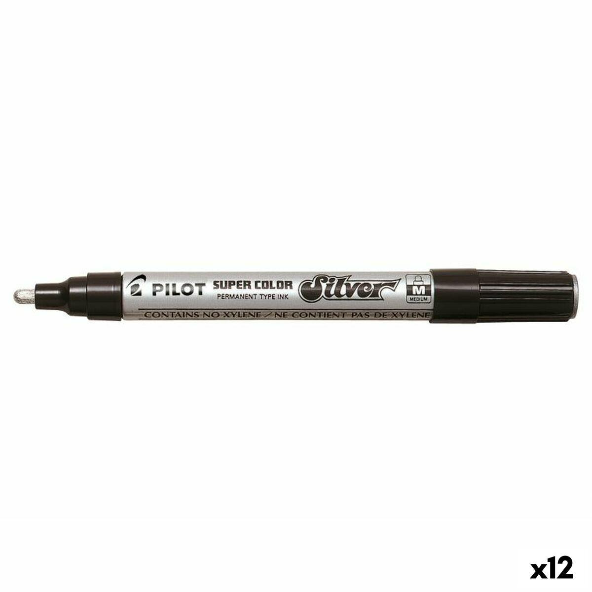 Rotulador permanente Pilot Desechable Plateado (12 Unidades)