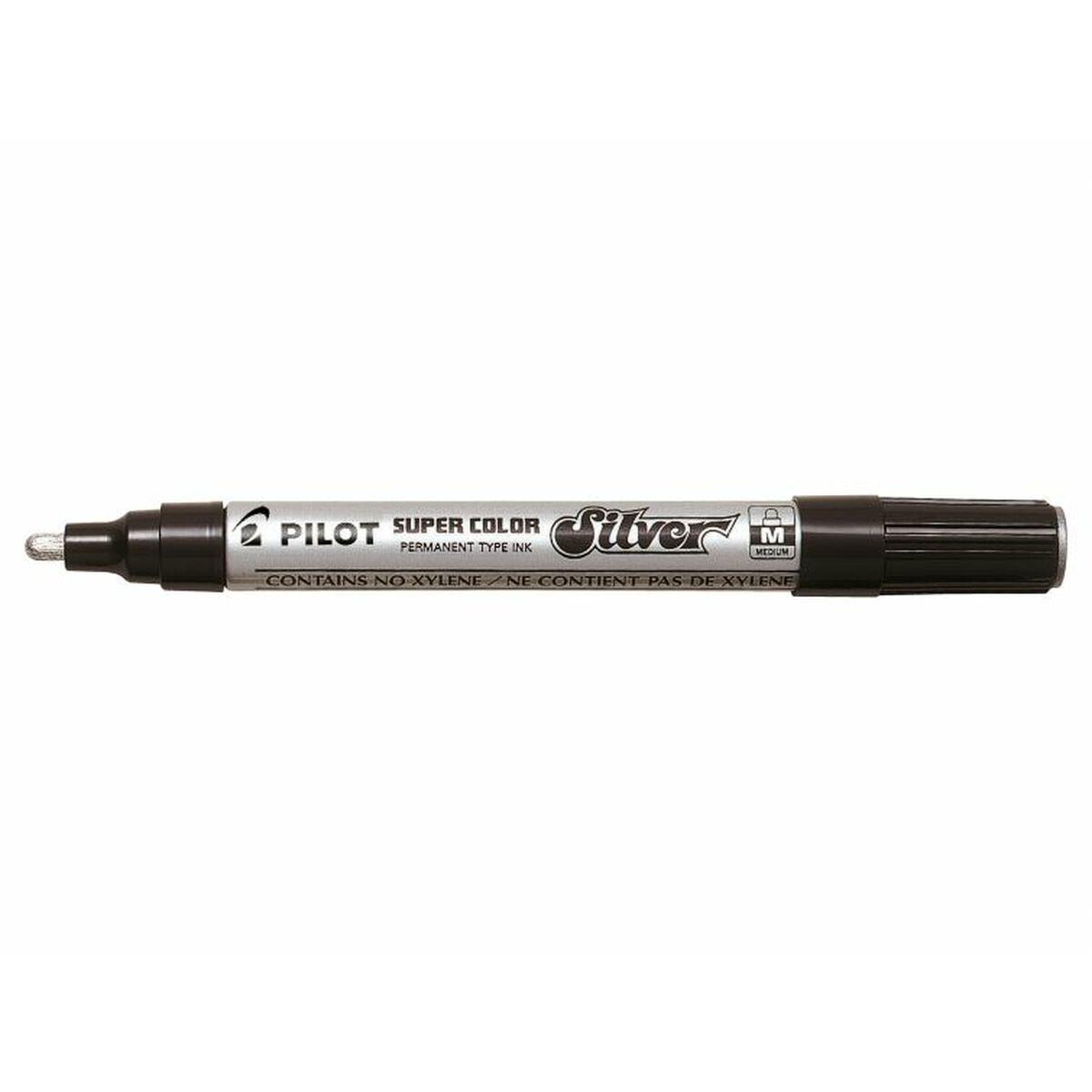 Rotulador permanente Pilot Desechable Plateado (12 Unidades)