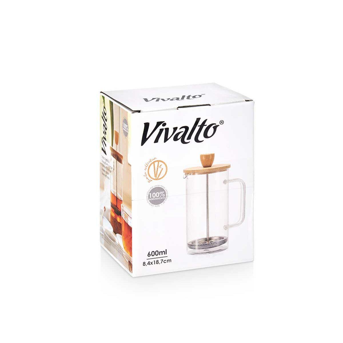 Tetera Vivalto SW8132 600ML Natural Bambú Vidrio de Borosilicato 600 ml