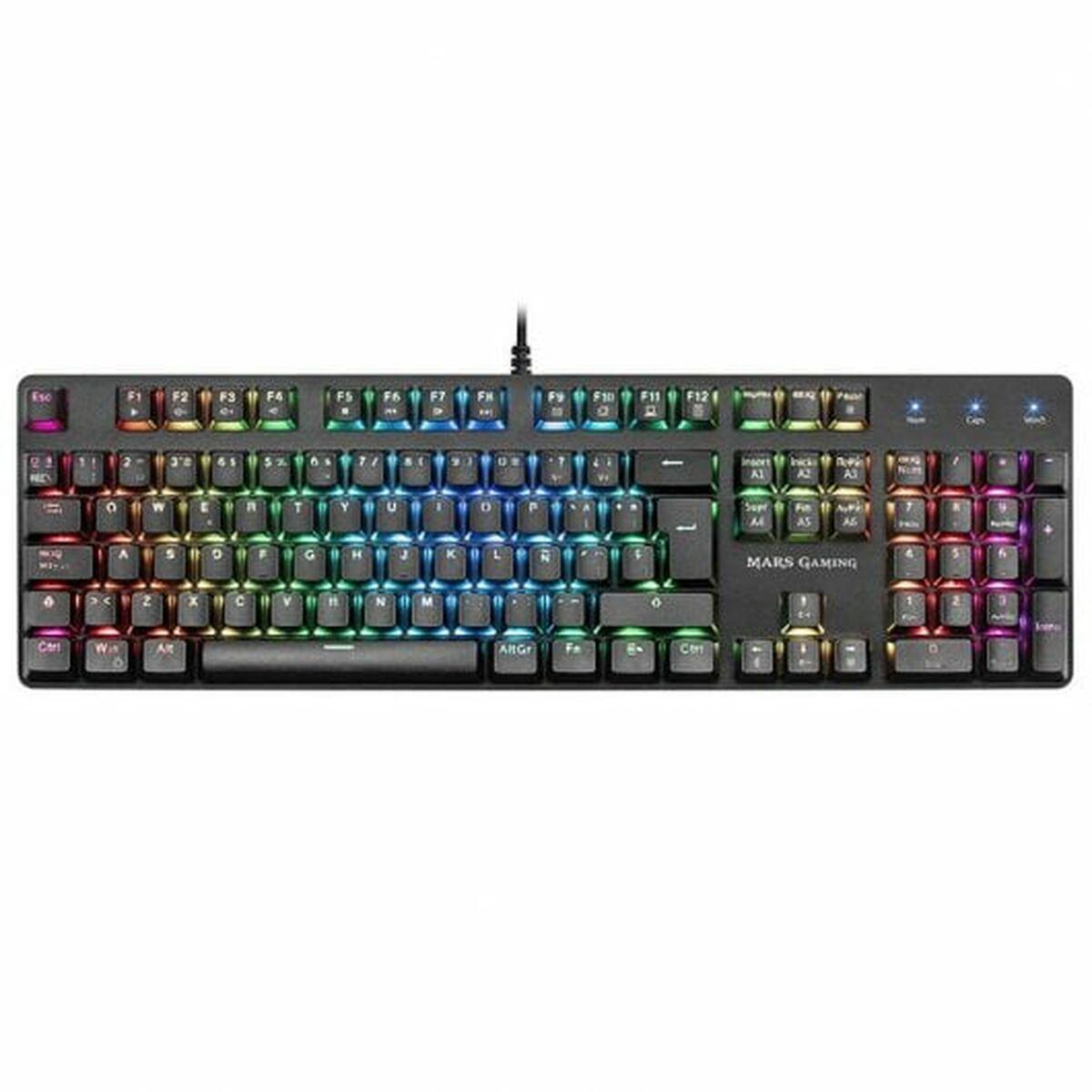 Teclado Gaming Tacens MK5BES Azul Negro Qwerty Español