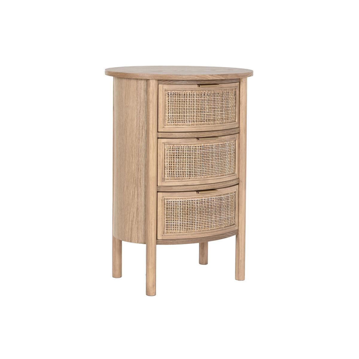 Mesita de Noche Home ESPRIT Natural Caucho 48 x 35 x 66 cm