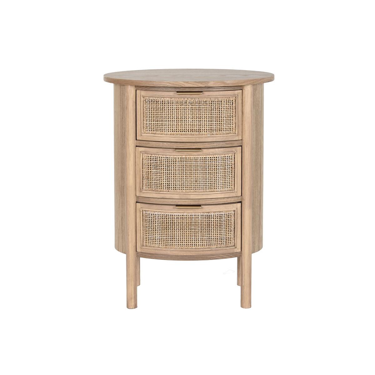 Mesita de Noche Home ESPRIT Natural Caucho 48 x 35 x 66 cm