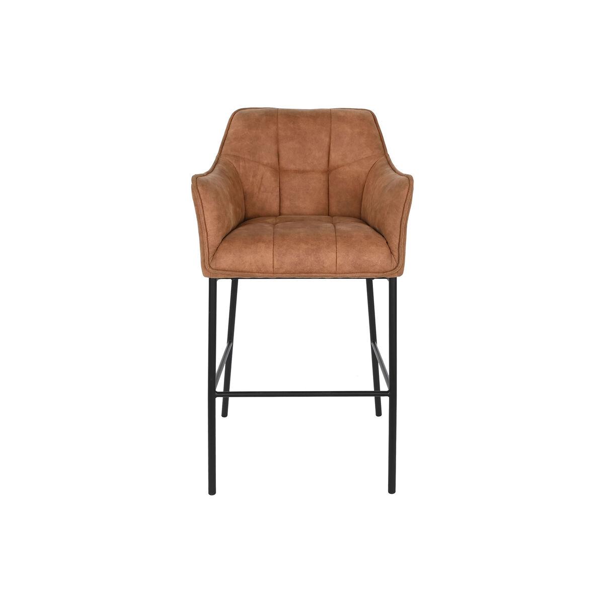 Taburete DKD Home Decor Negro Camel Metal 59 x 60 x 107 cm
