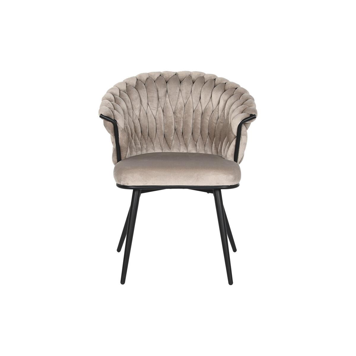 Silla DKD Home Decor Negro Beige 60 x 66 x 84 cm 66 x 60 x 84 cm