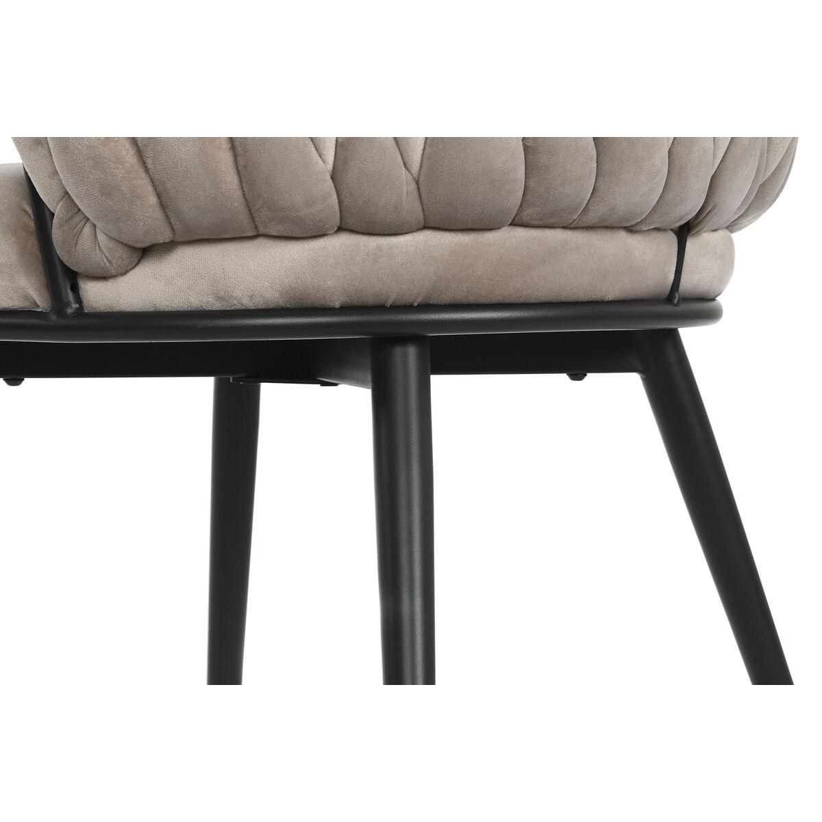 Silla DKD Home Decor Negro Beige 60 x 66 x 84 cm 66 x 60 x 84 cm