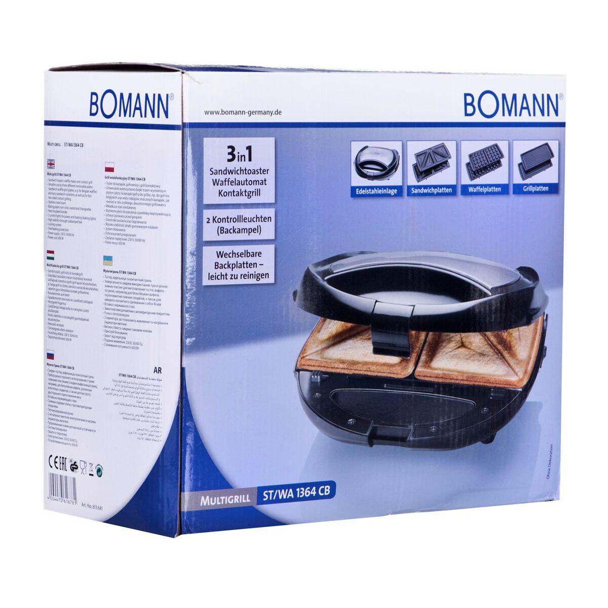 Sandwichera Bomann 613641 Negro 650 W