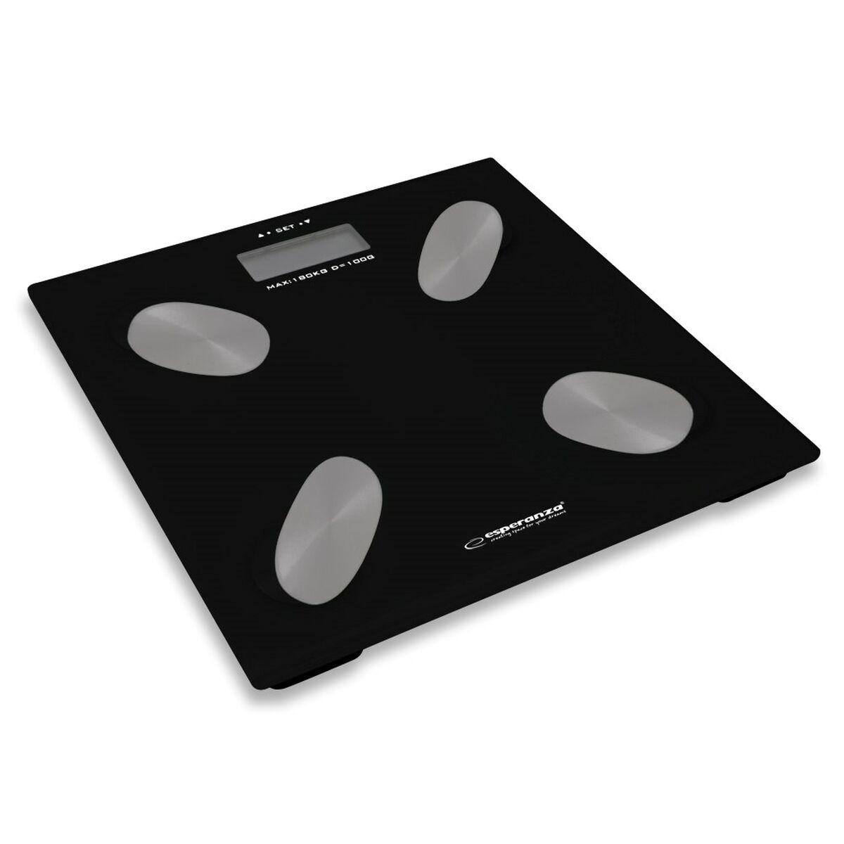 Báscula Digital de Baño Esperanza EBS022K  Negro Vidrio templado