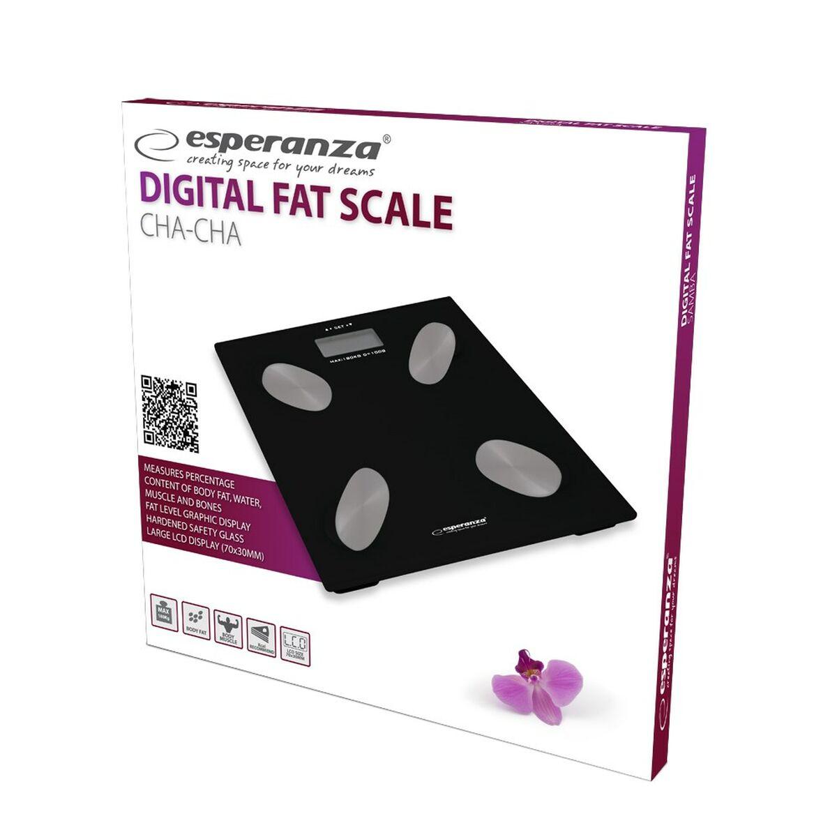 Báscula Digital de Baño Esperanza EBS022K  Negro Vidrio templado