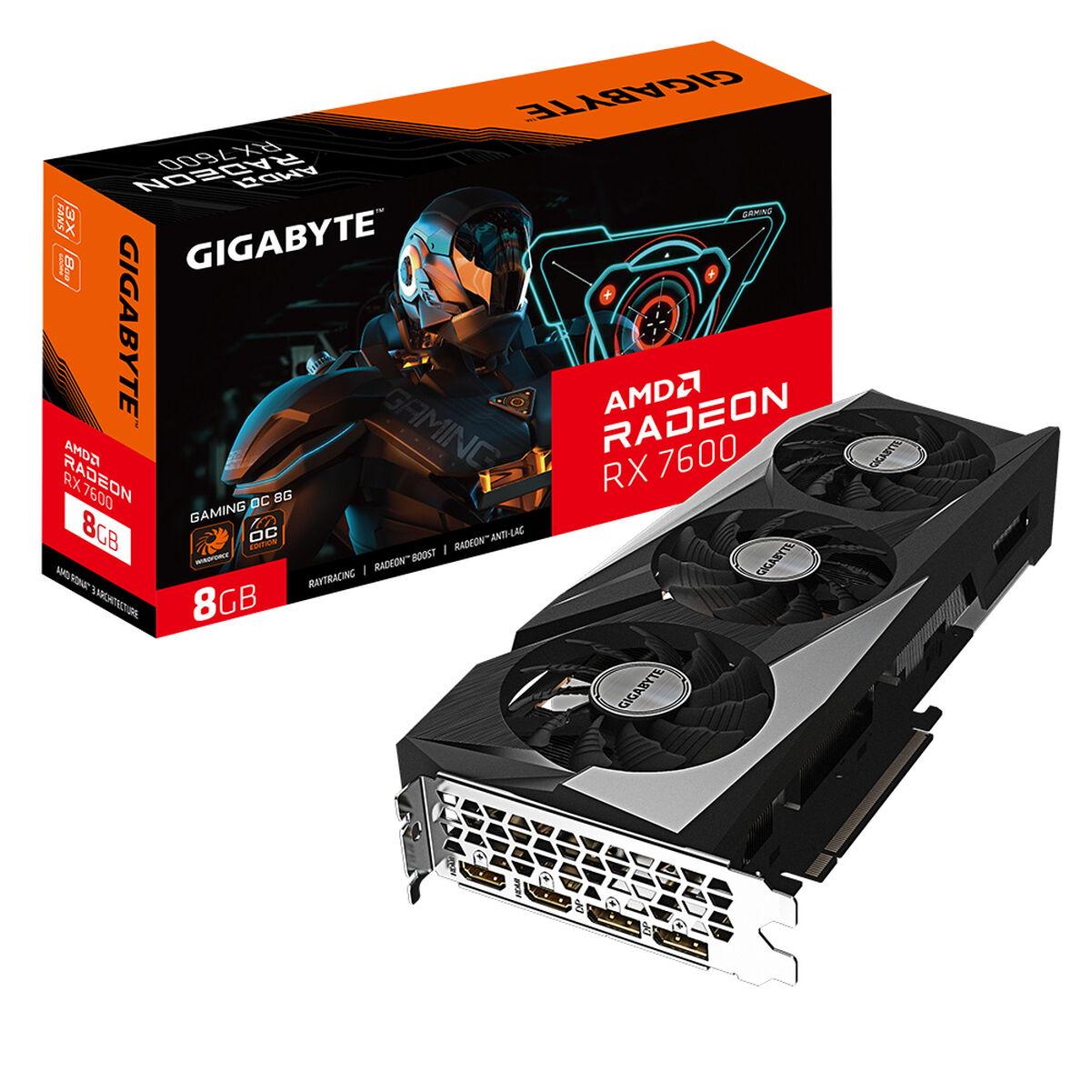 Tarjeta Gráfica Gigabyte Radeon RX 7600 GAMING OC 8G AMD AMD Radeon RX 7600 GDDR6
