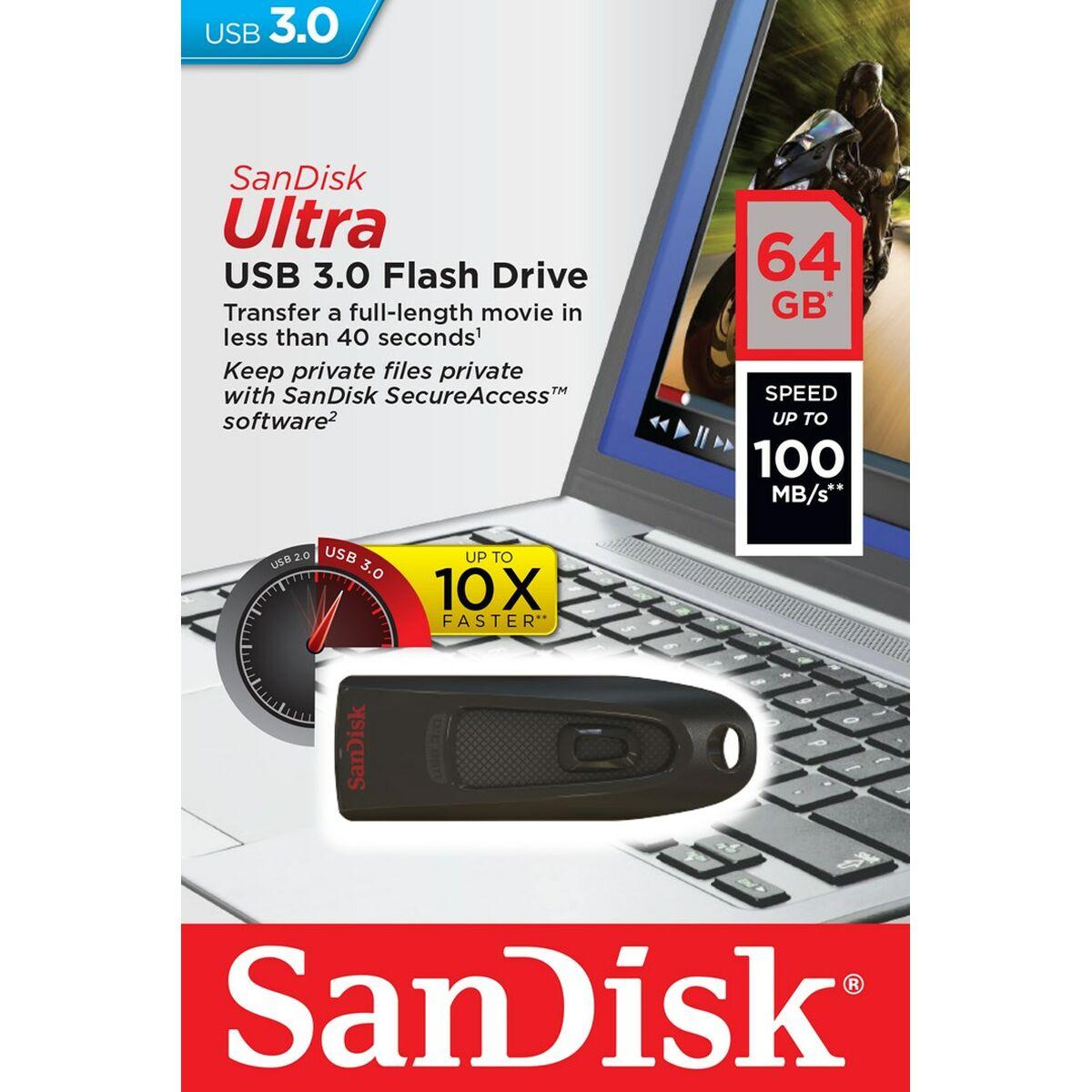 Memoria USB SanDisk SDCZ48-064G-U46 Negro 64 GB (1 unidad)