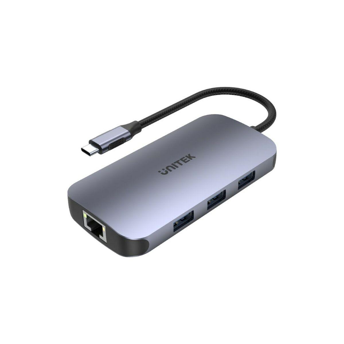 Hub USB Unitek D1071A Negro Plateado