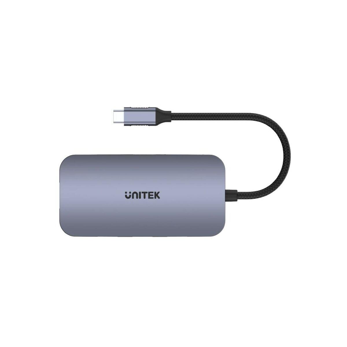 Hub USB Unitek D1071A Negro Plateado