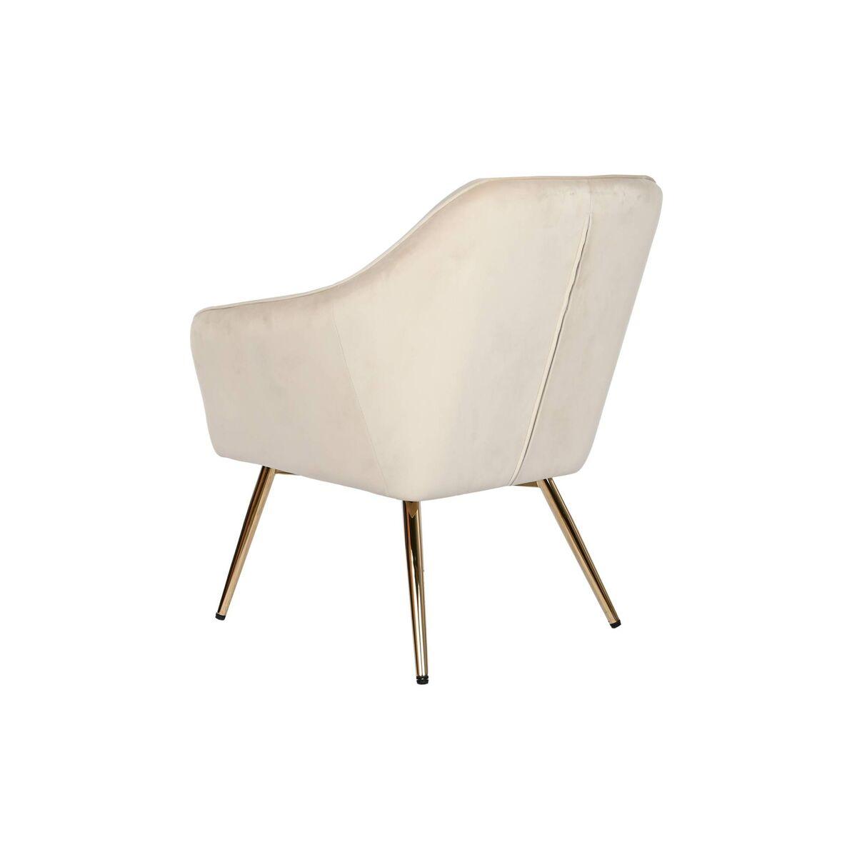 Butaca DKD Home Decor Crema Dorado Metal 74 x 74 x 90 cm